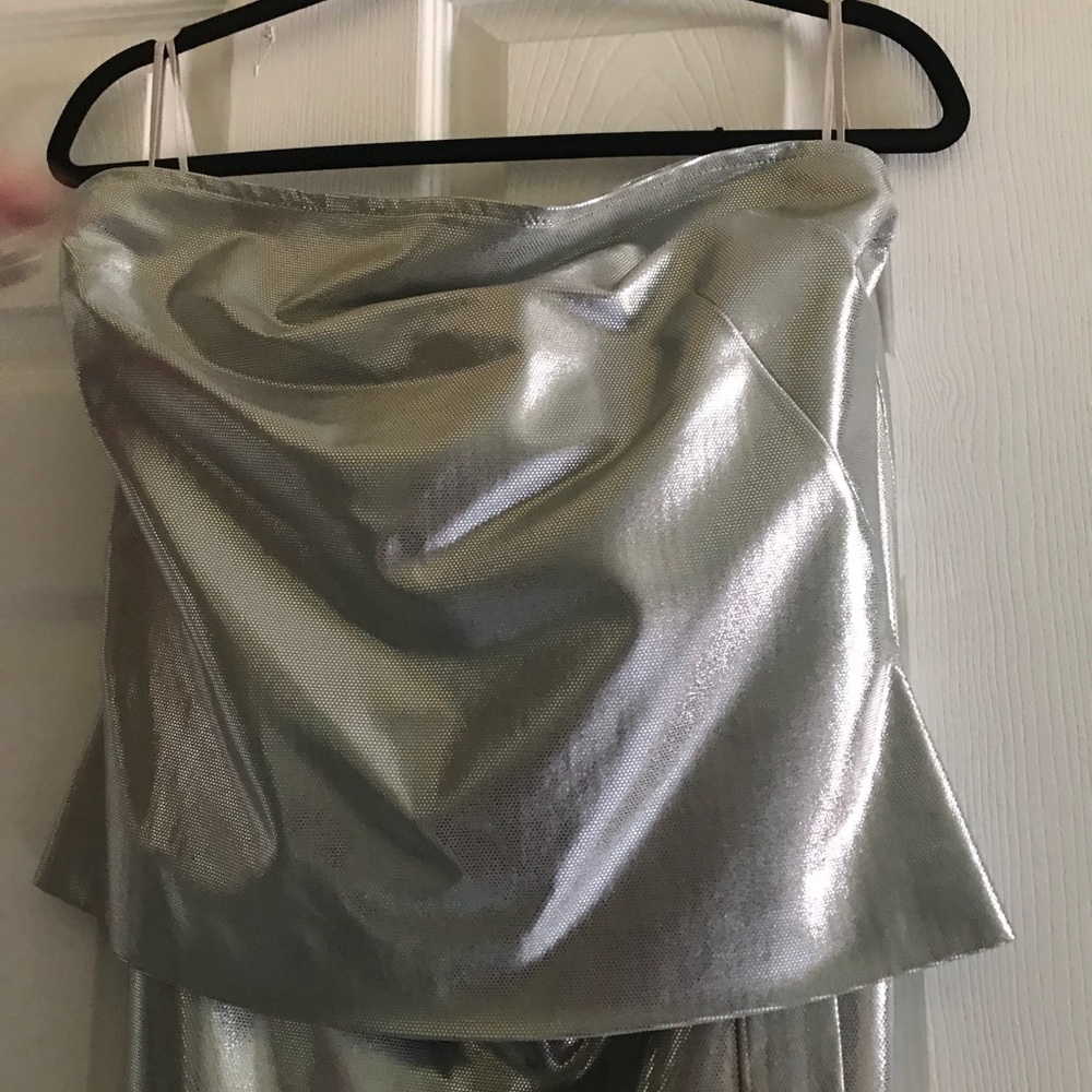 Beautiful NWT Versace 2 pc dress - metallic silver